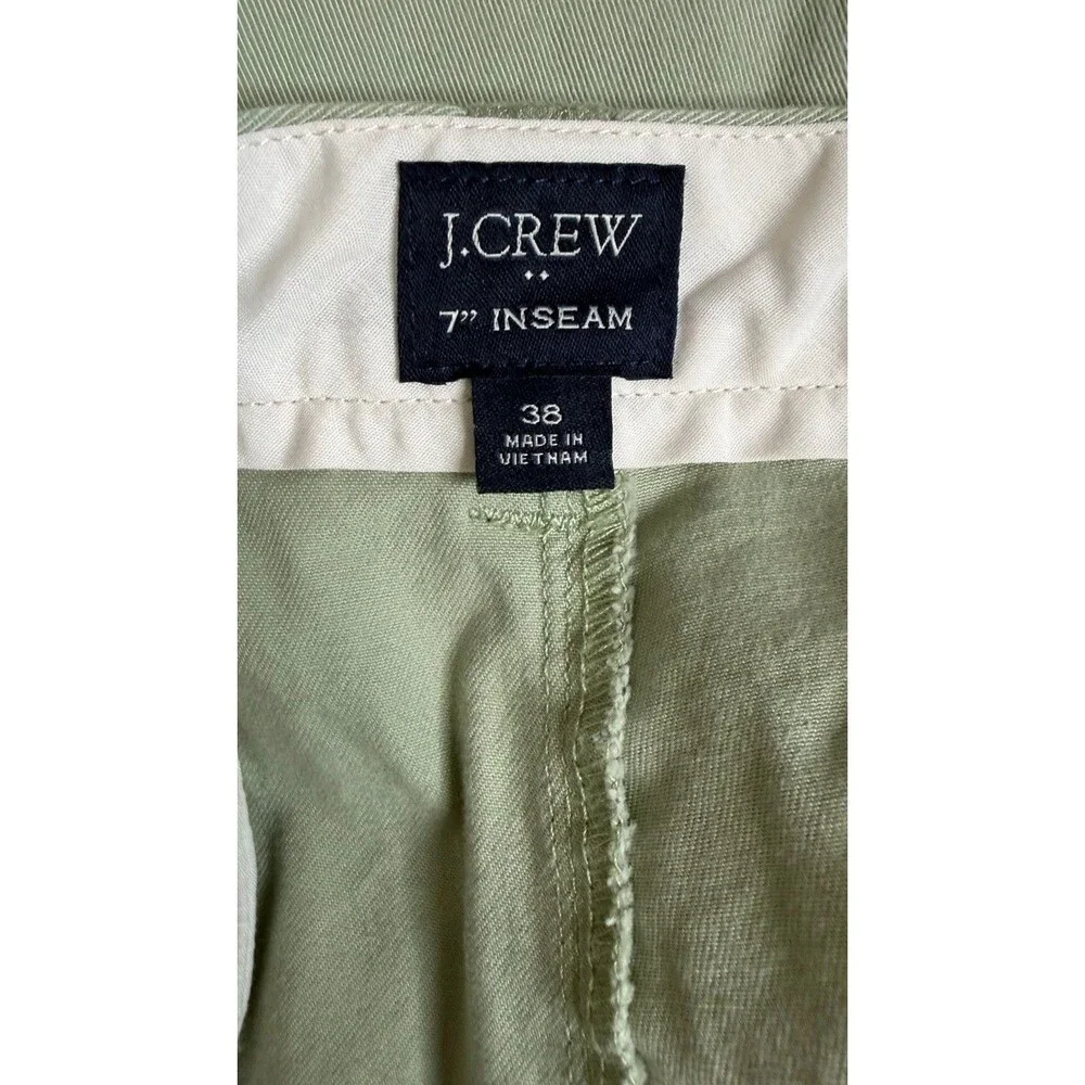 J.CREW Mens 38 Green Solid Chino Shorts 7